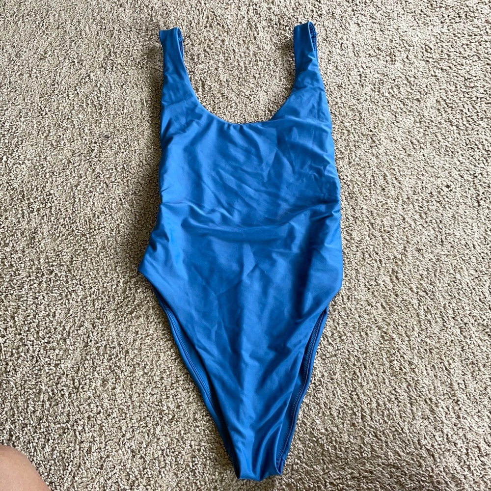 One Piece Bikini Blue Aerie High Waisted